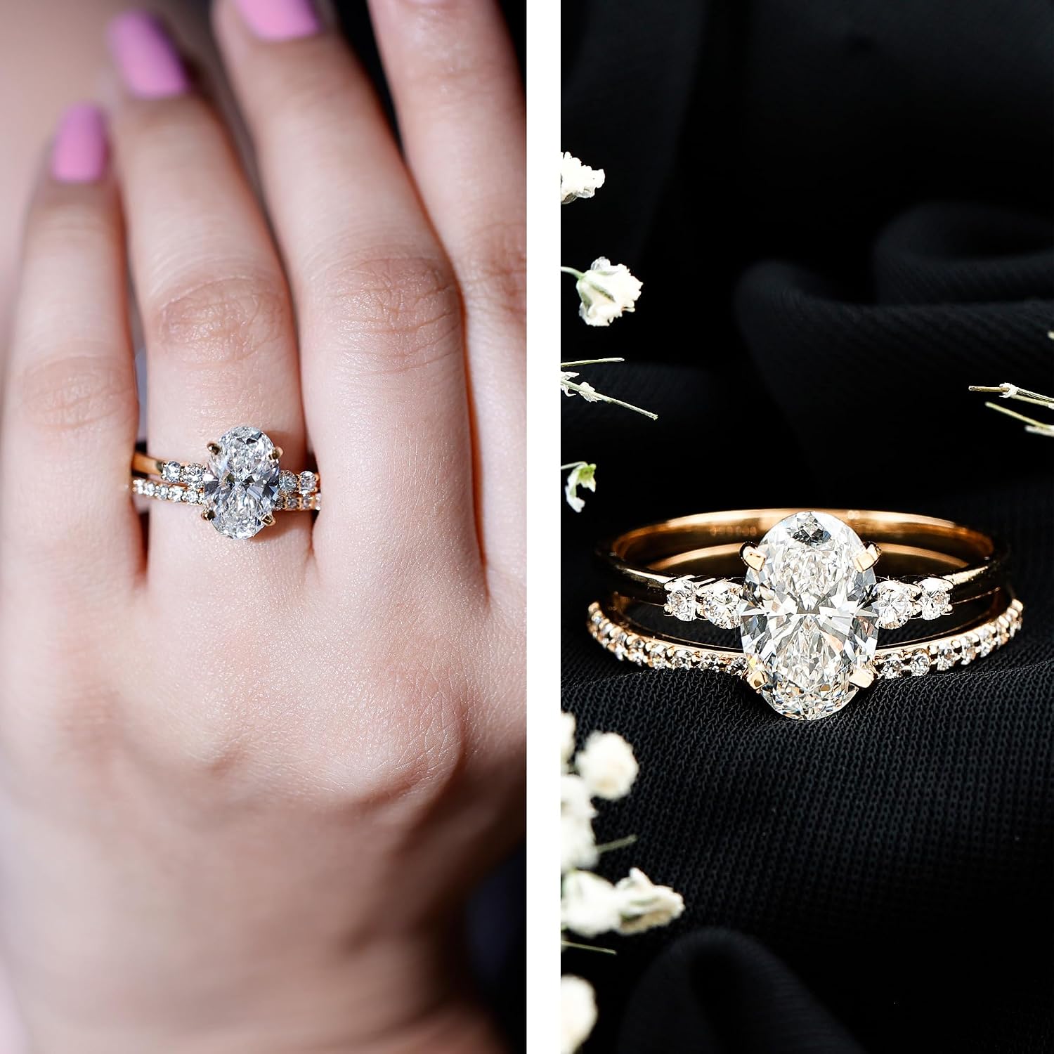 3 Carat IGI Certified Lab Grown Diamond Bridal Ring Set